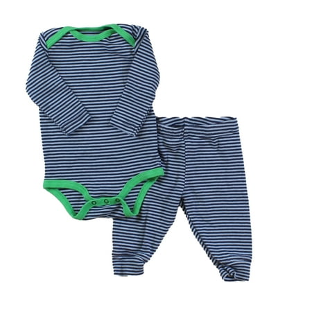 

Pre-owned Primary.com Boys Blue | Stripes Apparel Sets size: 3-6 Months