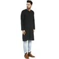 thumbnail image 4 of SKAVIJ Tunique en Coton Kurta pour Hommes Coupe Régulière (Petit, Noir), 4 of 5