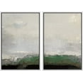 thumbnail image 2 of IDEA4WALL Framed Canvas Print Wall Art Set of 2 Watercolor Pastel Green & Gray Landscape Abstract Modern Art Decorative Boho Contemporary Artwork for Bedroom, Office - 24"x36"x2 Panels White, 2 of 5