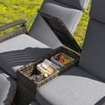 thumbnail image 2 of Segmart Patio Recliner Loveseat Chair, Adjustable Backrest Wicker Outdoor Lounge Chair Set with Acacia Wood Armrests and Built-in Storage Table for Balcony, Porch, Lawn, Gray, 2 of 11