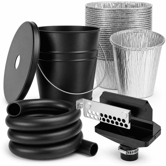 Grill Grease Management System with Funnel, Bucket, Lid and 12 Liners for Blackstone Griddles
