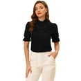 thumbnail image 1 of INSPIRE CHIC Blouse Haut pour Femme à Col Montant Boutonné avec Col à Volants, 1 of 5