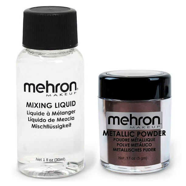 Maquillaje en polvo metálico Mehron con líquido mezclador (BRONCE)