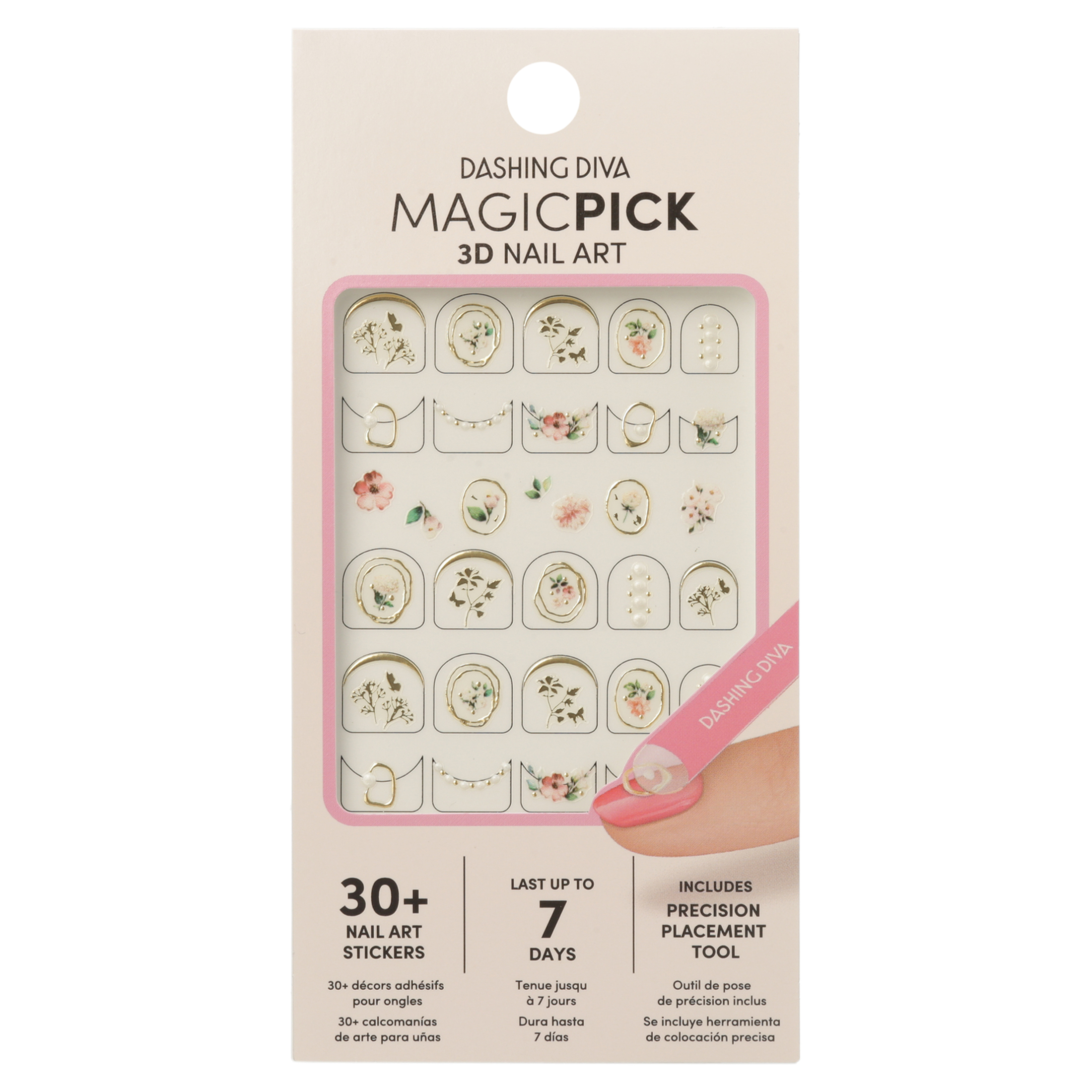Designer Pink Nail Stickers Set（6 Sheets）