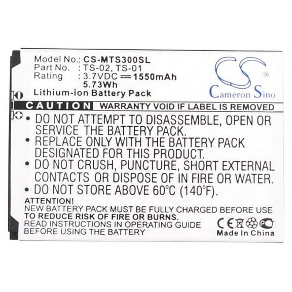 1550mAh TS-01 TS-02 Battery for IP68 Water Proof IP68 Water&Dush Proof WP-TS3 TS3 T-S3