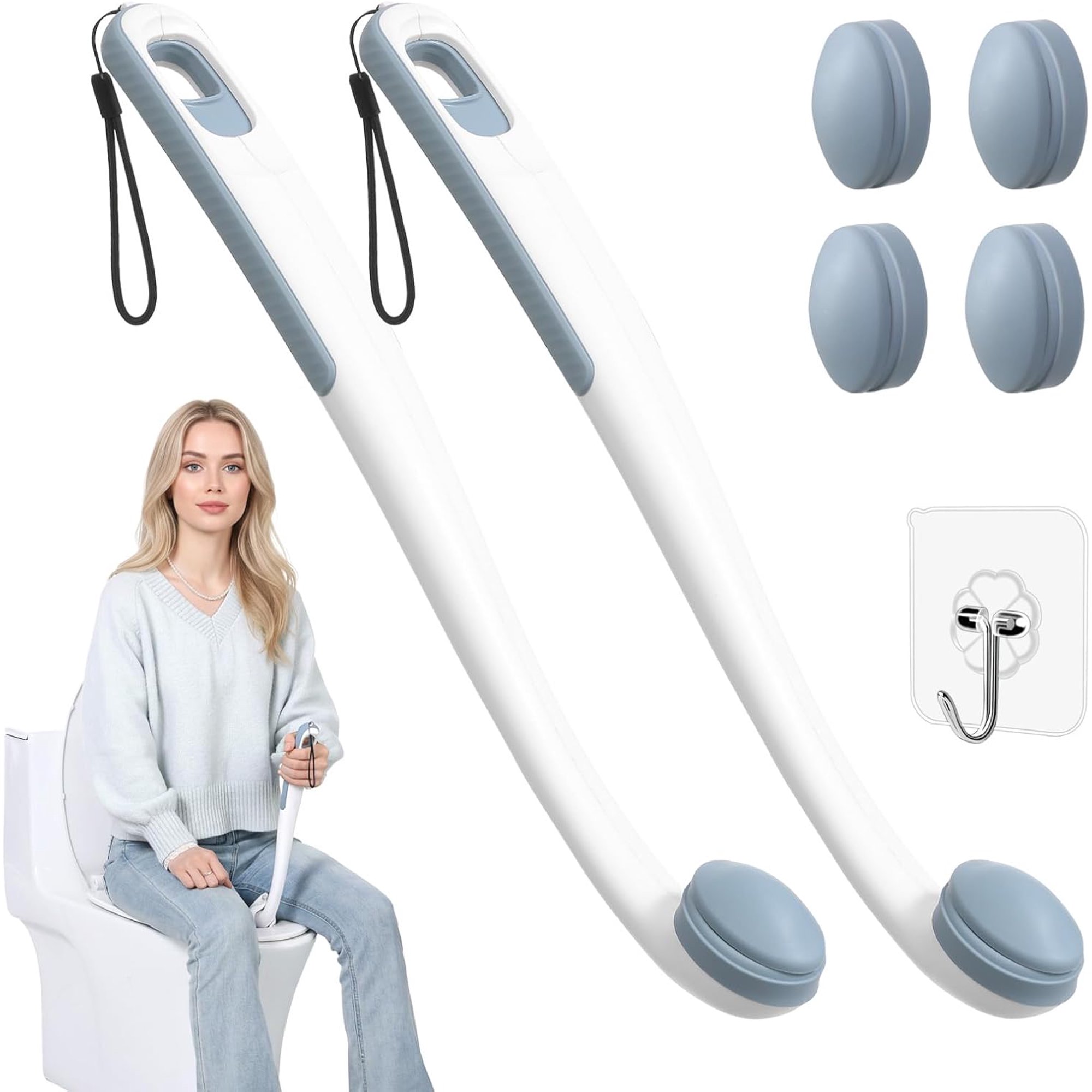 Toilet Aids for Wiping Bottom, 2-Pack Butt Wiper for Men, Women