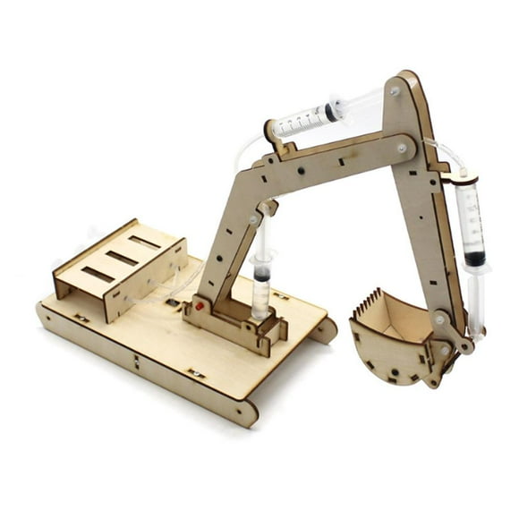 Ccdes Jouet Modèle Manuel DIY Hydraulique en Bois Ensemble de Modèles d'Excavatrice Expérience Moule, Modèle d'Assemblage d'Excavatrice, Jouet en Bois d'Excavatrice