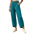 thumbnail image 2 of VBVC Women's Elastic Waist Curved Hem Pants , Casual Stretchy Joggers For Women , Ladies' Wide Leg Trousers with Pockets, S-2XL, 2 of 6