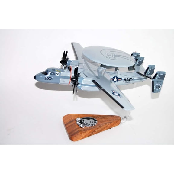 VAW-120 Greyhawks E-2c (2010) Hawkeye Model, Navy, 1/54 (18" Wingspan), Mahogany