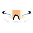 thumbnail image 6 of Photochromic Clear to Dark Mirrored Sport Shield Wrap Rimless Sunglasses [Black Blue - Blue Mirror], 6 of 9