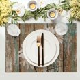 thumbnail image 3 of Rustic Daisy Board Placemats- White Sunflowers on Vintage Wood Plank Linen Table Place Mat- Farmhouse Wooden Non-Slip Heat Resistant Table Mats for Dining Kitchen Cabin Lodge Decor, 3 of 6