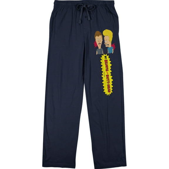 Beavis & Butthead Men's Navy Sleep Pajama Pants-Large