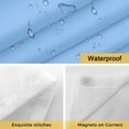 thumbnail image 5 of No Hook Shower Curtain with Snap in Liner, Abstract Sky Blue Theme Waterproof Fabric Bathroom Curtain Mesh Top Window, Modern Minimalist Art Shower Curtains 72x72in, 5 of 9