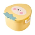 thumbnail image 2 of Linnome Cute Children's Peach Compartment Lunch Box Small Fresh Fruit Shaped Complementary Food Box Portable Picnic Bento Box in Yellow, 2 of 7