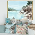 thumbnail image 2 of Designart 'Rocks With The Blue Lake' Lake House Framed Canvas Wall Art Print, 2 of 5