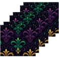 thumbnail image 3 of Mardi Gras Washcloths Set of 4-12 x 12 inch Pure Cotton Wash Cloth Highly Absorbent and Soft Fingertip Towels Face Cloths for Bath, Spa Wash cloth, 3 of 7