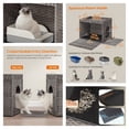 thumbnail image 2 of LEDREM Handwoven Rattan Cat Litter Box Enclosure, Hidden Litter Box Furniture with Removable Tray & Mat, Boho End Table, Dove Gray, 2 of 6