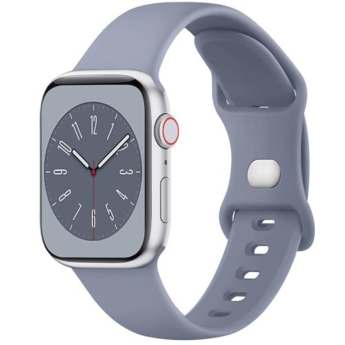 Silicone Closure Compatible iWatch Band Bracelet Strap Loop Replace bands for Apple Watch Sport Edition Series 1/2/3/4/5/6/7/8/9 38mm,40mm,41mm - Gray