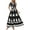 Floral Black White, variant on Womens Summer Casual V Neck Boho Maxi Dress Flowy Aline Bell Sleeve Tiered Floral Dresses with Pocket