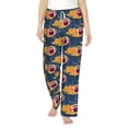thumbnail image 2 of Goofa Burning Rugby Balls Printed Soft Pajama Pants for Women, Wide Leg Comfy Casual Lounge Yoga Pants-Medium, 2 of 9