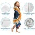 thumbnail image 7 of Orange Purple Blue Tie Dye Mandala Pattern Hooded Bath Towel，50"x30" for Ages 3 To 12 Kids, Quick Dry Lightweight Soft Microfiber Hood Beach Towel Cover Up for Kids, 7 of 7