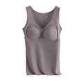 thumbnail image 3 of Brown Tank Tops for Women V Neck Bodysuit with In Bra Cups for Support, 3 of 6