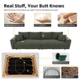 thumbnail image 3 of 102.4" Sectional Couch Modular Cloud Sofa Plush Corduroy Convertible Lounge Couches Oversized 4 Seat Comfy Sofa Deep Seat with 6 Pillows Solid Wood Frame for Living Room Reception Room Office, Green, 3 of 11
