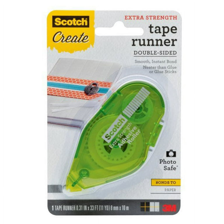 Scotch Tape Runner Repositionable Double Sided Photo Safe 49 ft - 2 Pack