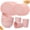 Pink, variant on Wheat Straw Dinnerware Sets, 16PCS Plastic Dinnerware Set for 4, Wheat Straw Plates and Bowls Sets, Unbreakable Dinnerware Plastic Microwave Safe Dishes Set for Kitchen&Camping