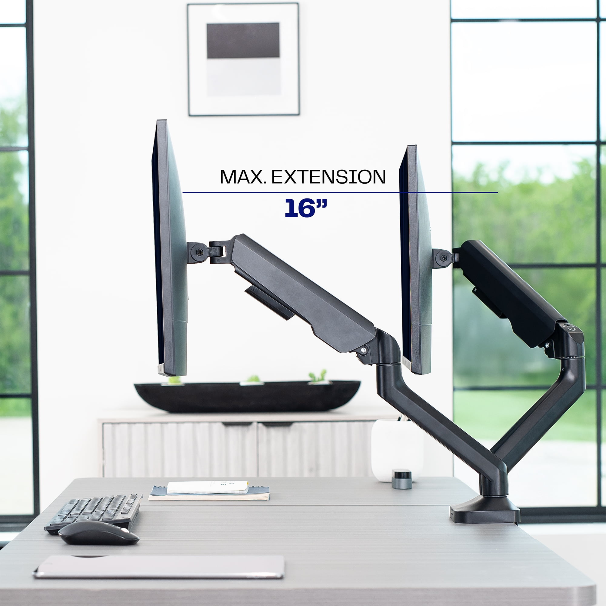 VIVO Pneumatic Arm Dual Ultrawide Monitor Desk Mount, Fits up to 35" Screens