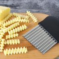 thumbnail image 2 of Crinkle Cutters, French Fry Slicer Salad Chopping Knife And Vegetable Steel Blade Cutting Tool, Set Of 2, 2 of 4
