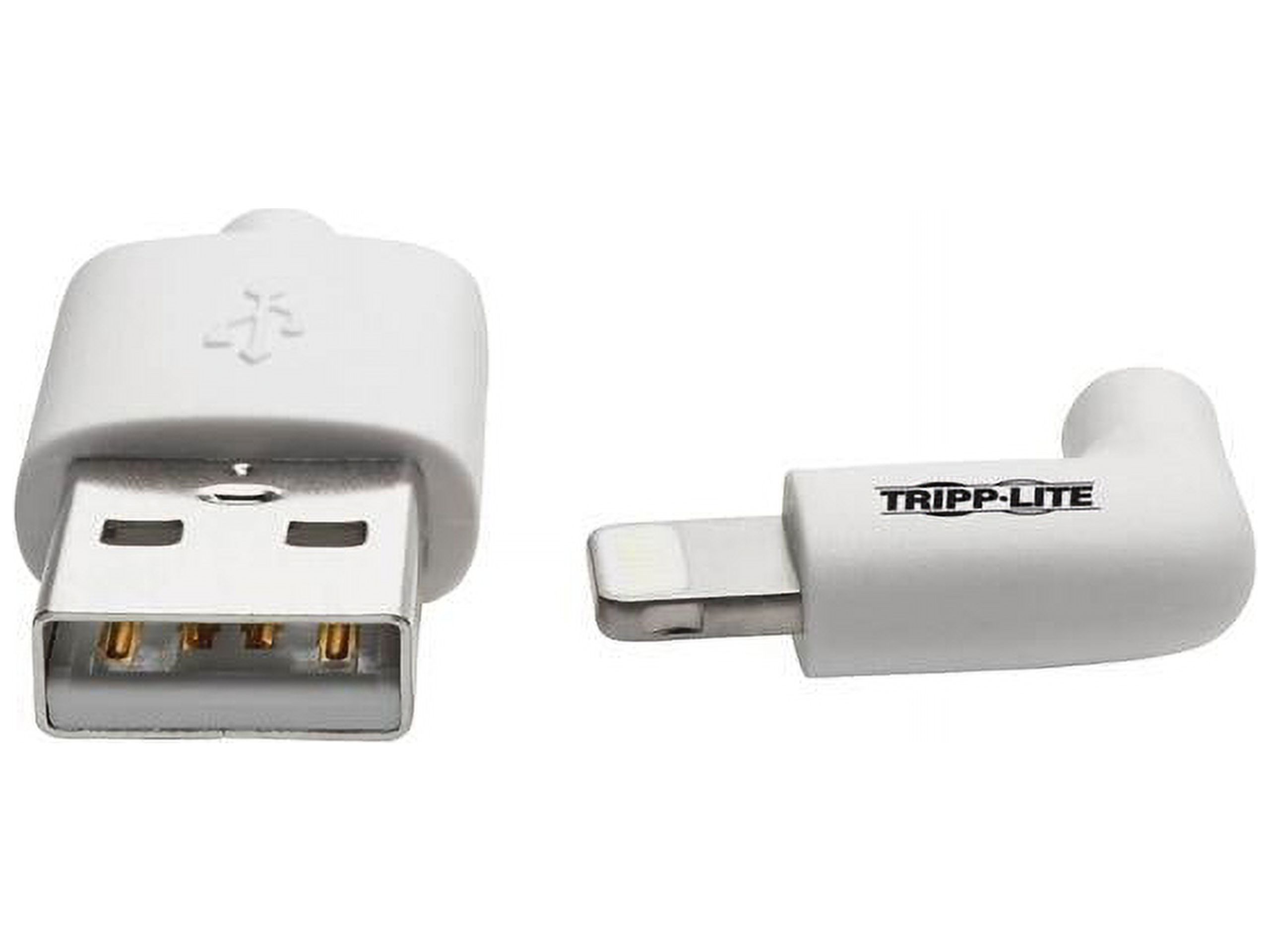 Tripp Lite Lightning to USB Sync Charge Right-Angle iPhone iPad White 6ft (M100-006-LRA-WH) - image 3 of 7