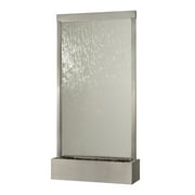 BluWorld 94 in. Waterfall Grande Indoor/Outdoor Floor Fountain - Brushed Stainless Steel - Clear Glass
