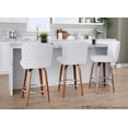 thumbnail image 3 of Henry 26" Fixed-Height Counter Stool Set of 2 with Backs, Counter Height Chairs, Counter Height Stools Swivel, Swivel Counter Stools For Kitchen Island (White Fabric), 3 of 6