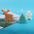 thumbnail image 4 of 3pcs Molde de Vela de Silicona de Alce, Árbol de Navidad y Galleta de Jengibre para Hacer Velas Blancas, 4 of 6
