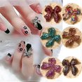 thumbnail image 1 of Adornos para uñas con purpurina, mariposas y lazos, 70 unidades, 3D, para decoración de uñas de resina acrílica, manicura DIY, ##-1. Nota: Sin pegamento., 1 of 5