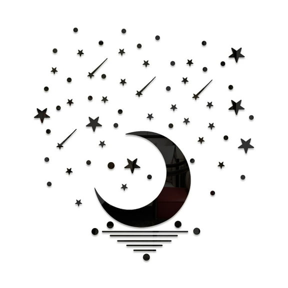 Stars Moon Wall Stickers, Waterproof Acrylic Mirror Removable Decals for DIY Home Decor, Living Room, Kid's Baby Bedroom & Bathroom Wall Art Mural