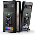 thumbnail image 1 of KOMI Étui Support Réglable avec Fente pour Support TPU+PC, Étui avec Anneau à 360 °, Support, Housse de Protection, Fenêtre Poussoir, Insert, Étui pour Carte, Compatible avec Google Pixel 8 Pro 7A/6A/5A (Noir, Google Pixel 7), 1 of 5