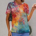 thumbnail image 3 of Wood Grain Particles T Shirts Basic T-Shirt Short Sleeve Ladies Tee Shirt Summer Graphic Clothing, 3 of 7