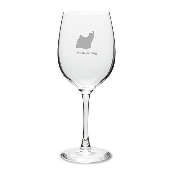 Maltese Dog 16 oz Classic White Wine Glass