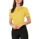 thumbnail image 1 of BLUSAS DE VERANO PARA MUJER INSPIRE CHIC Color Sólido Cuello con Lazo Mangas Cortas Blusas para Trabajar Amarillo XL, 1 of 7