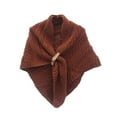 thumbnail image 1 of Poncho en Polyester pour Femmes, Châle de Banquet, Couleur Unie, Décontracté, Col Rabattu, Design Simple, Cadeau d'Anniversaire, Marron, 1 of 9