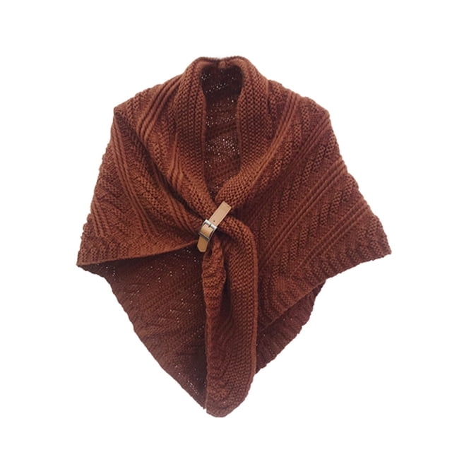 Poncho en Polyester pour Femmes, Châle de Banquet, Couleur Unie, Décontracté, Col Rabattu, Design Simple, Cadeau d'Anniversaire, Marron
