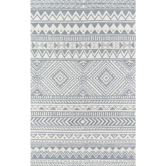 Momeni Mallorca Hand Hooked Wool Grey Area Rug 9' X 12'