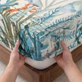 thumbnail image 3 of Twin XL Size Fitted Sheet Set - Coastal Crab 2 Piece Bedding Sets 16" Deep Pocket Fitted Sheet with 1 Pillowcases, Vintage Summer Beach Coral Ocean Brushed Microfiber Hotel Luxury Bed Sheets, 3 of 9