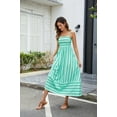 thumbnail image 4 of HVEOO Women Boho Long Dress Spaghetti Strap Flowy Maxi Dress Beach A Line Sundress, Green, 4 of 8