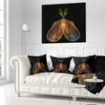 thumbnail image 3 of Designart Orange Fractal Butterfly in Dark - Abstract Throw Pillow - 16x16, 3 of 5