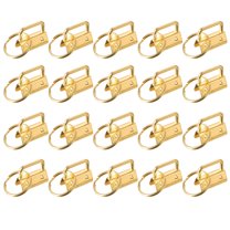 Uxcell 26mm Key Fob Hardware with Keychain Ring for Bag Webbing Wristlets Dark Golden 40 Pack