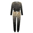thumbnail image 3 of Womens 2 Piece Outfits Sequins Print Long Sleeve Pullover Tops and Drawstring Pants Comfy Lounge Sets Fall Tracksuits, 3 of 4