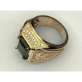 thumbnail image 4 of 3Ct Emerald Cut Simulated Green Emerald Men's Wedding Band Ring 14k Yellow Gold Plated, 4 of 4